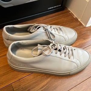 Grey leather sneakers